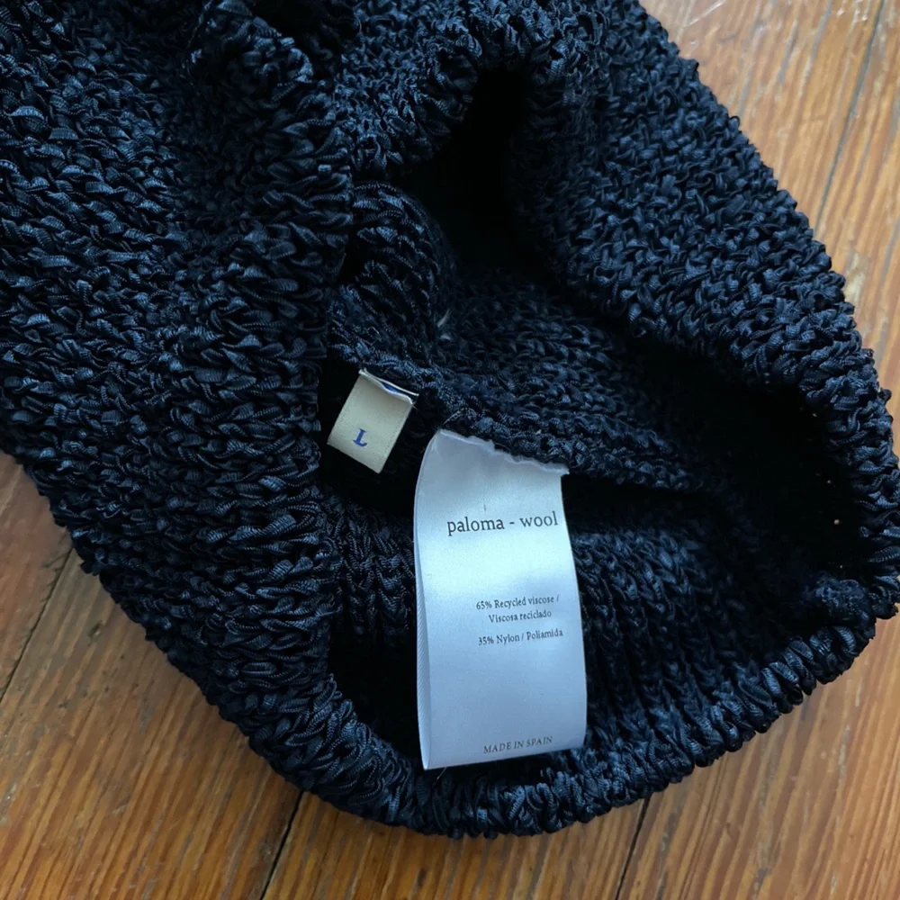 Paloma Wool Mosto Sweater in Navy Blue Knit Net Mesh Layer Smocked Bottom Slinky - Picture 10 of 11